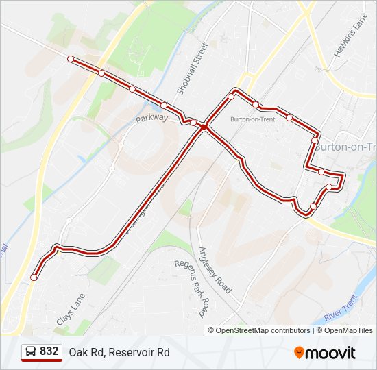 832 Bus Line Map
