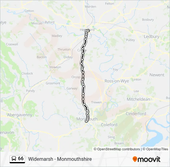 66 Bus Line Map