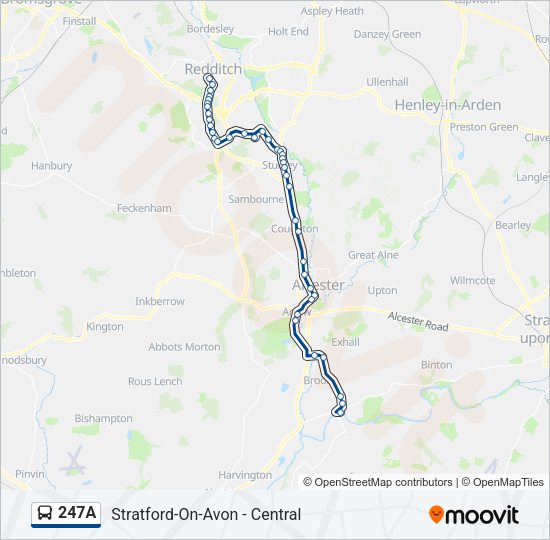 247A bus Line Map