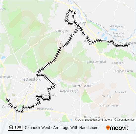 100 Bus Line Map