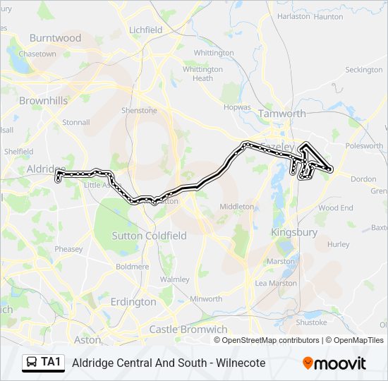 TA1 Bus Line Map