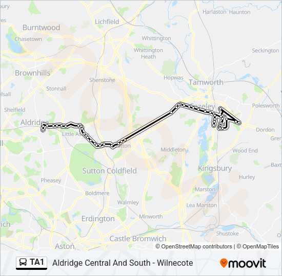 TA1 Bus Line Map