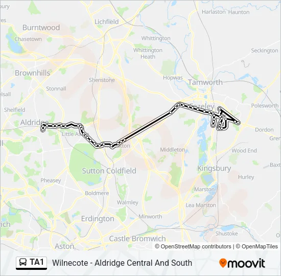 TA1 Bus Line Map