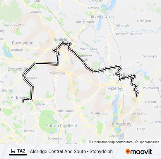 TA2 Bus Line Map