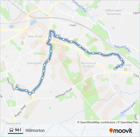 961 Bus Line Map