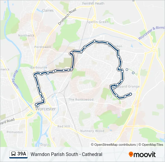39A Bus Line Map