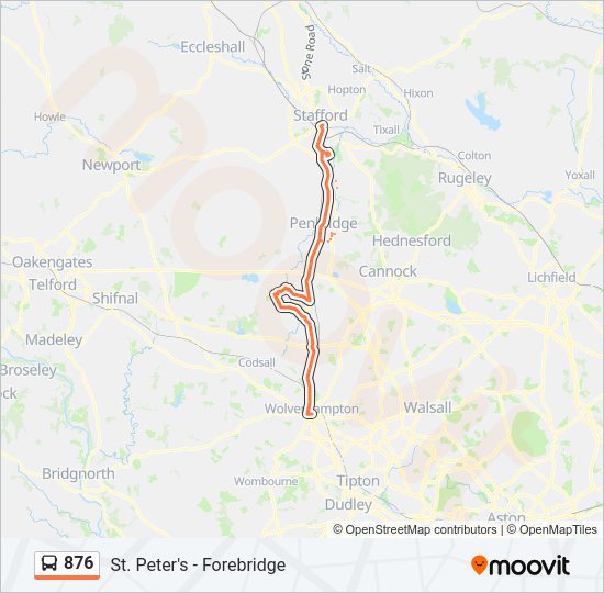 876 bus Line Map