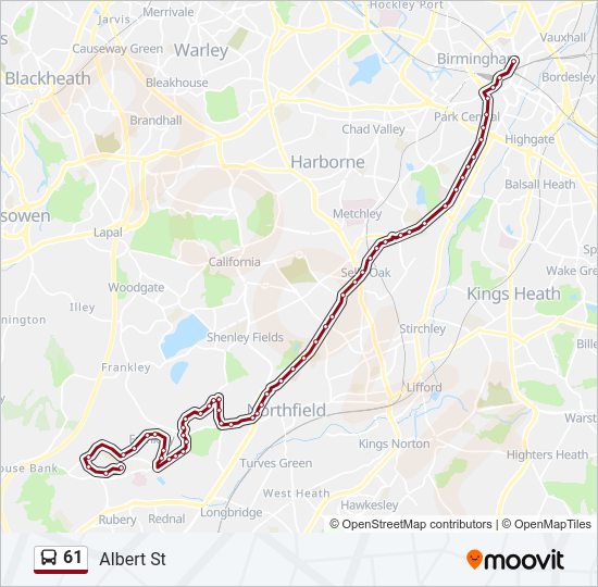 61 Bus Line Map