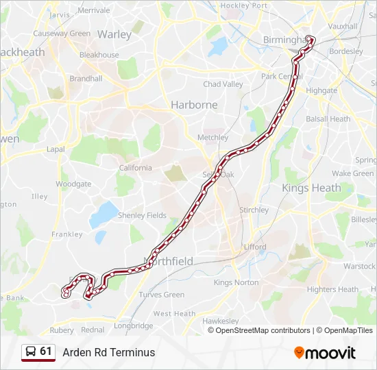 61 Bus Line Map