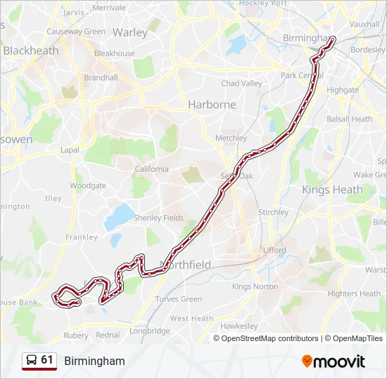 61 Bus Line Map