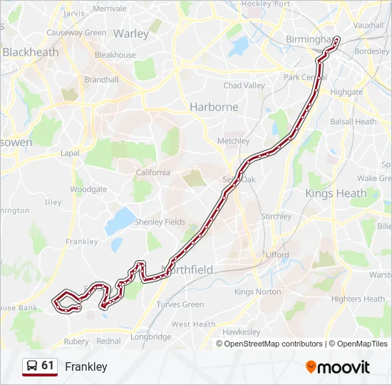 61 Bus Line Map