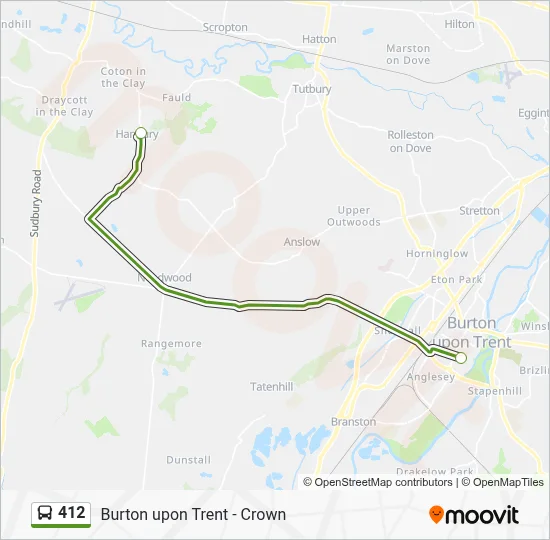 412 Route: Schedules, Stops & Maps - New Street (Updated)