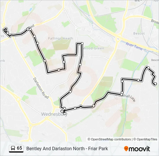 65 Bus Line Map