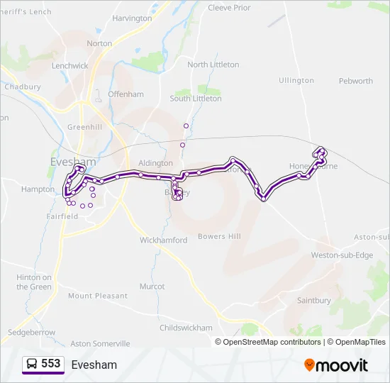 553 Bus Line Map