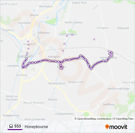 553 Bus Line Map