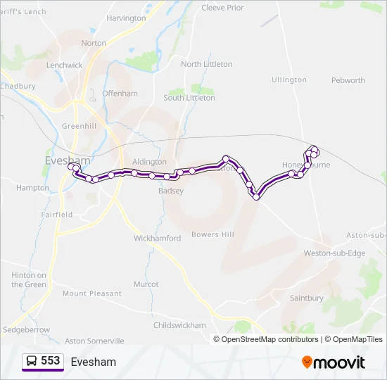 553 Bus Line Map