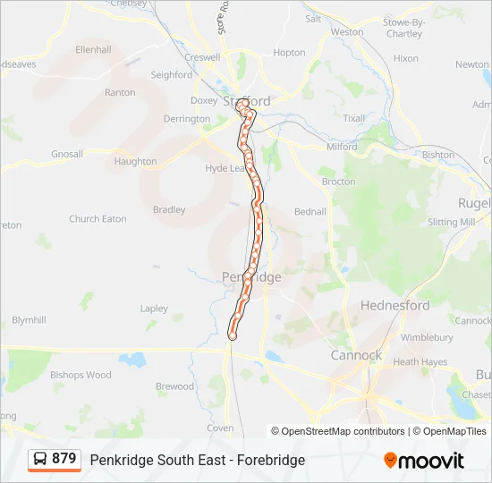 879 Bus Line Map