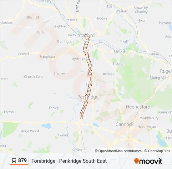 879 Bus Line Map