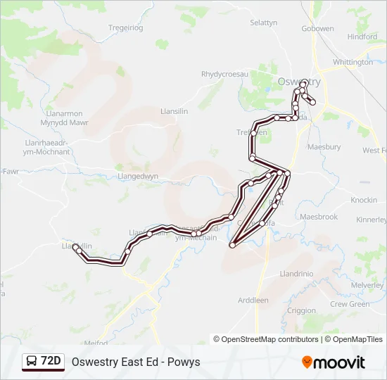 72D Bus Line Map