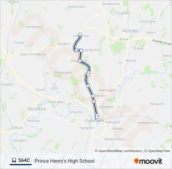 564C Bus Line Map