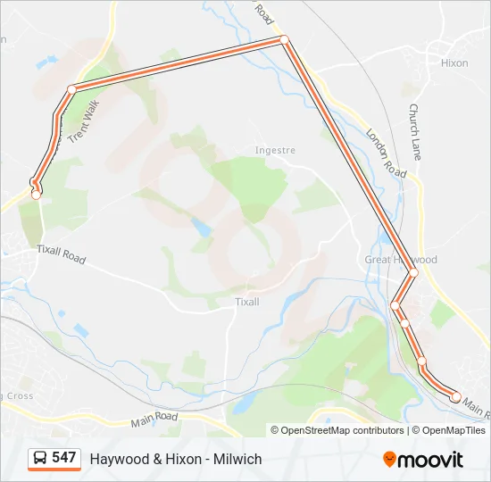 547 Bus Line Map