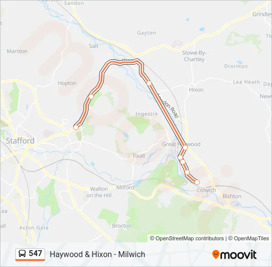547 Bus Line Map