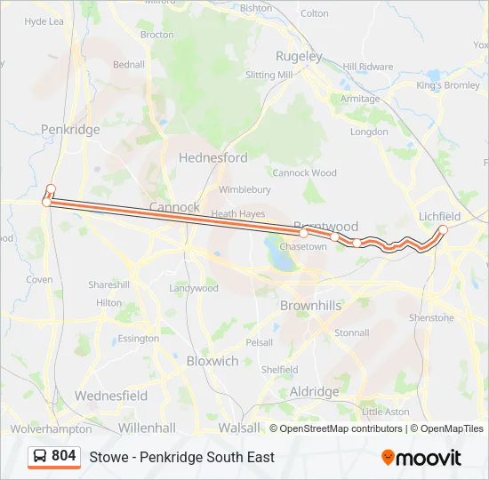 804 Bus Line Map