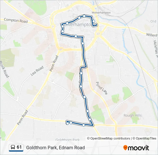 61 Route: Schedules, Stops & Maps - Goldthorn Park, Ednam Road (Updated)