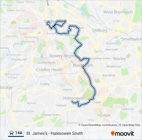 14A Bus Line Map