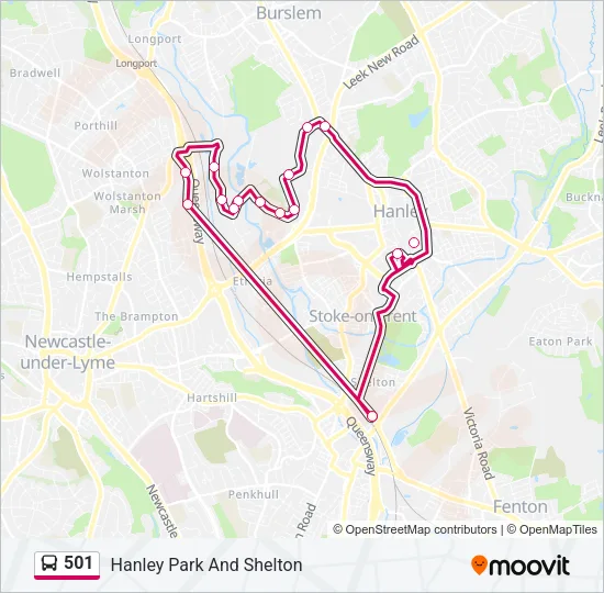 501 Bus Line Map