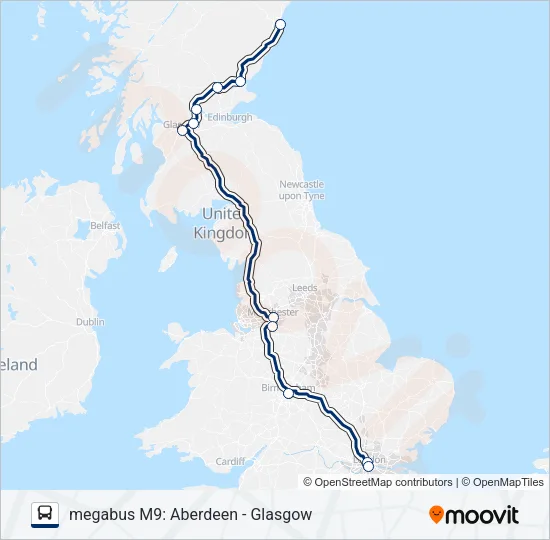 MEGABUS M9 Bus Line Map