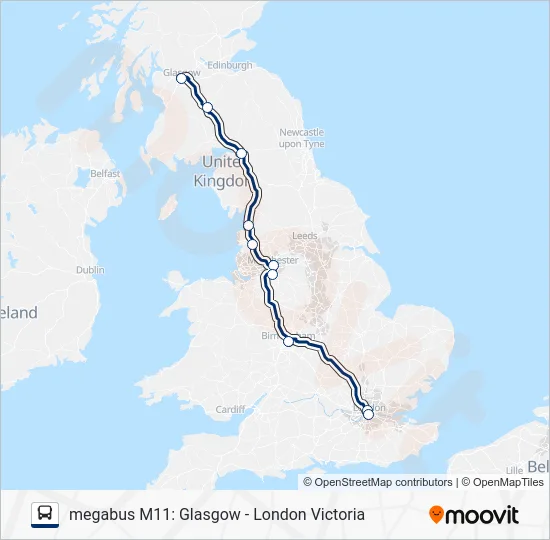 MEGABUS M11 Bus Line Map