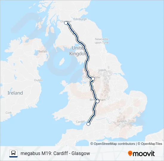MEGABUS M19 Bus Line Map