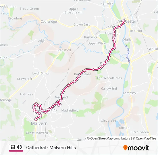 43 Bus Line Map