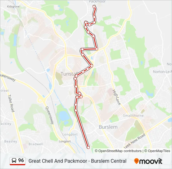 96 Bus Line Map