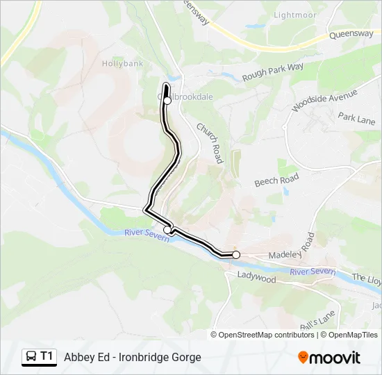 T1 Bus Line Map