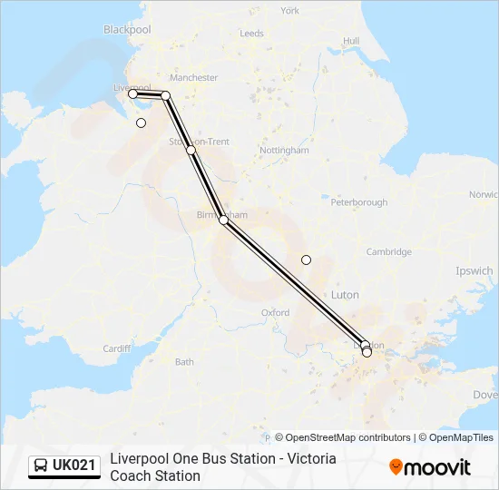 UK021 Route: Schedules, Stops & Maps - Liverpool One Bus Station ...
