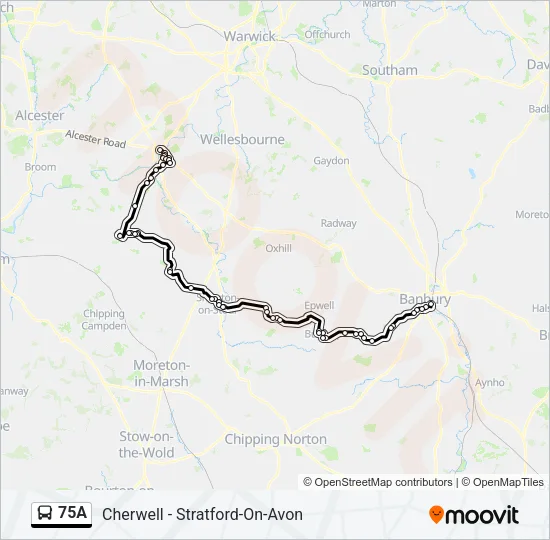 75A Bus Line Map