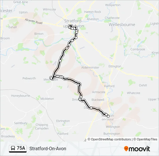 75A Bus Line Map