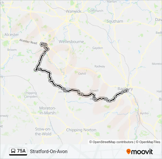 75A Bus Line Map