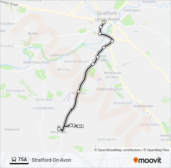 75A Bus Line Map