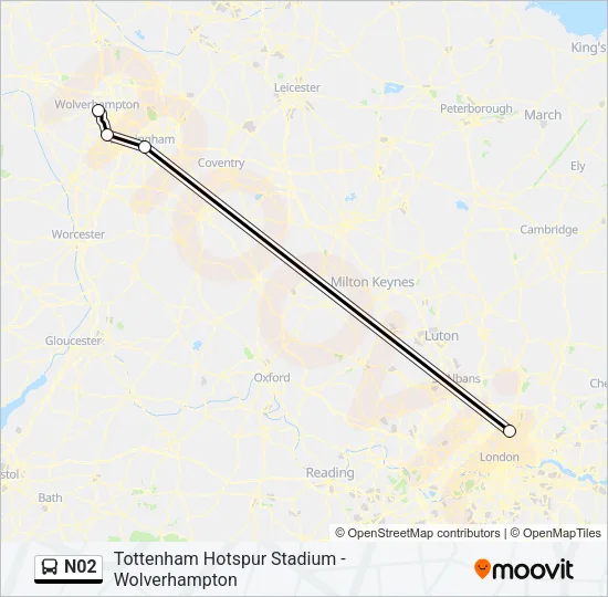 N02 Bus Line Map