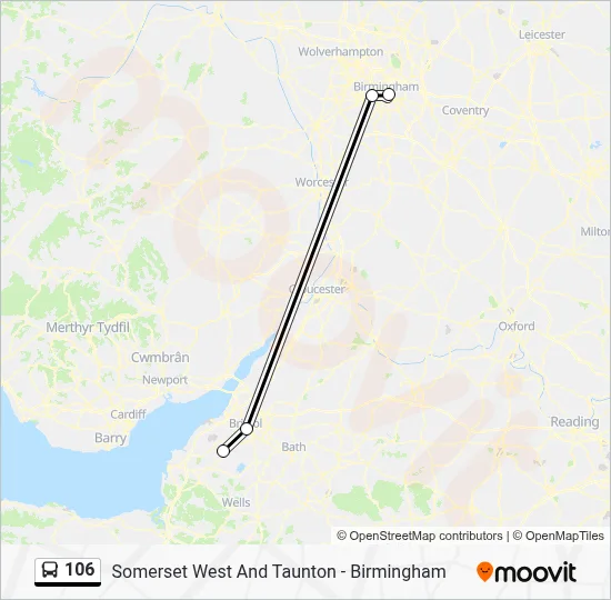 106 Route: Schedules, Stops & Maps - Bristol Airport - Digbeth ...