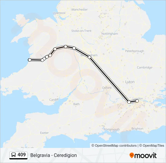 409 Route: Schedules, Stops & Maps - Belgravia, Victoria - Penglais ...