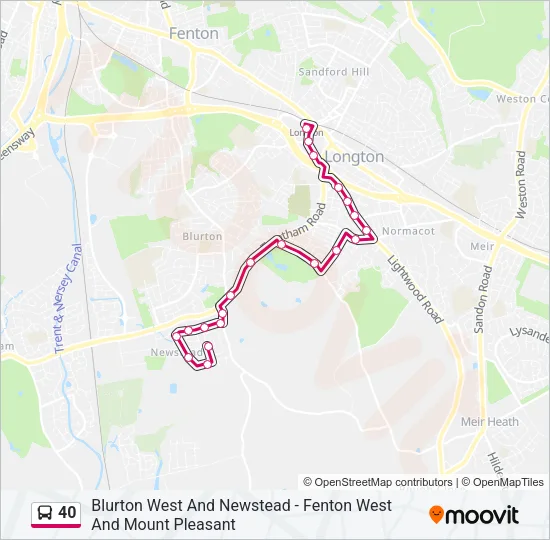 40 Bus Line Map