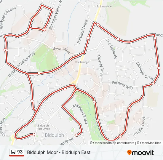 93 Bus Line Map