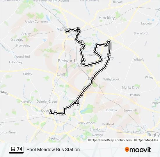 74 Bus Line Map