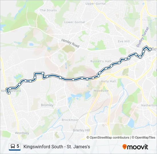 5 Bus Line Map