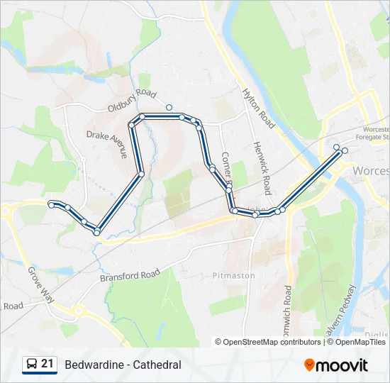 21 Bus Line Map