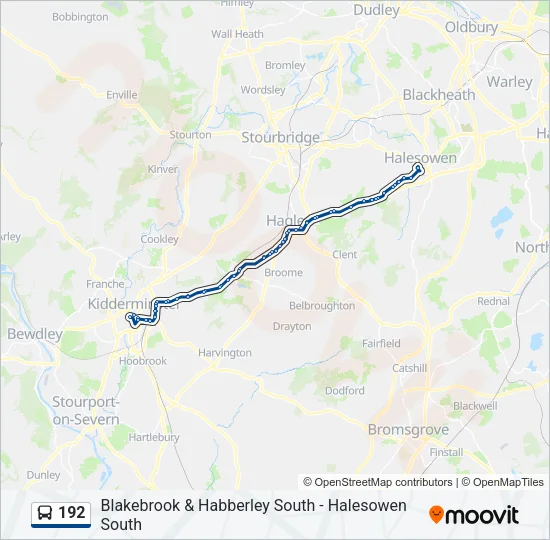 192 Bus Line Map